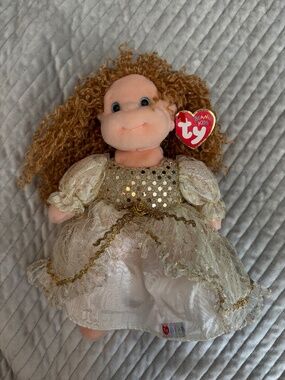 Ty Beanie Kids Princess Doll Gold Sequined Dress 1996 Vintage